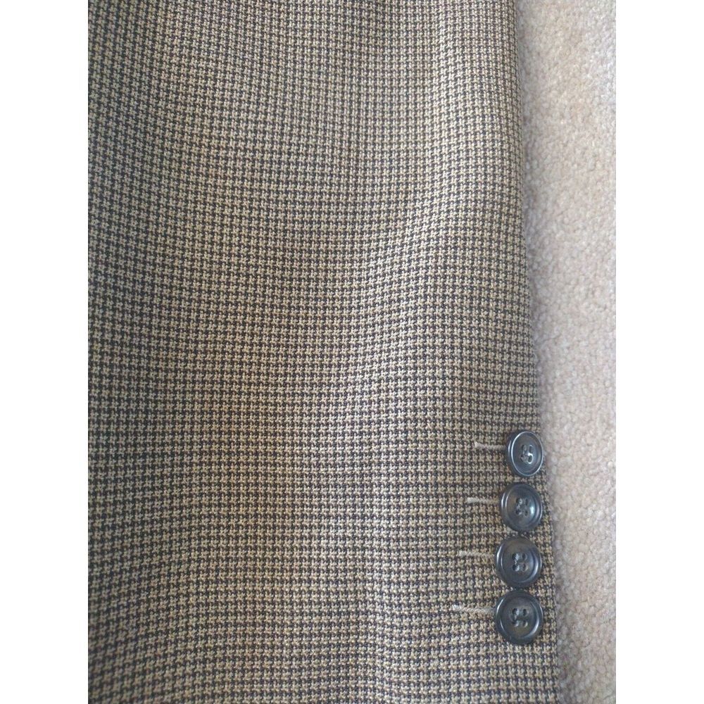 Yves Saint Laurent Jacket Blazer Men‎ 44R Brown Black 3 Button Double Vent Wool - Picture 2 of 9